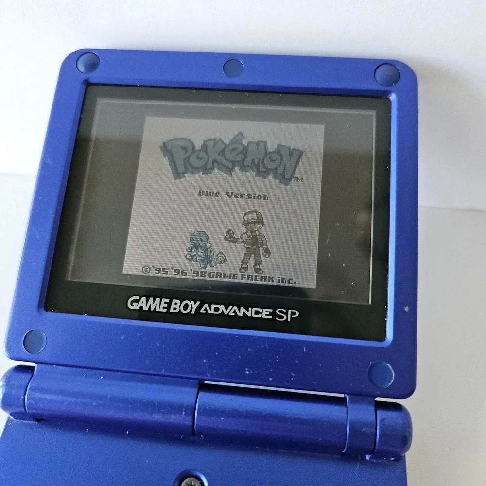 Nintendo Game Boy Advance SP & Pokémon Blue Edition 1998 Game Cartridge - TESTED